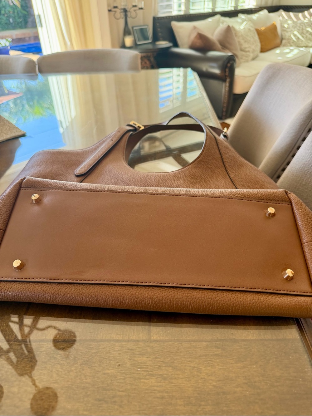 Michael Kors Pebbled Leather Tote in Cognac Brown - Picture 5 of 11